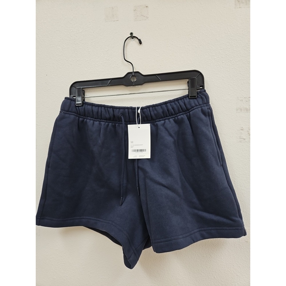 Oak + Fort ELASTIC WAIST FLEECE SHORT Navy Blue Size M NWT